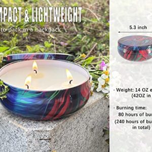 Citronella Candles Outdoor Scented Candles with Cotton Wick: 3 Pack 240 Hours Burning Time Jar Candles for Home Garden Patio Yard