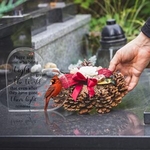 Red Cardinal Gifts Sympathy Gifts Memorial Gift for Loss of Loved One Sympathy Decorations Acrylic Glass Heart Memorial Gift Table Centerpieces Remembrance Decor (Classic Style)