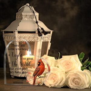 Red Cardinal Gifts Sympathy Gifts Memorial Gift for Loss of Loved One Sympathy Decorations Acrylic Glass Heart Memorial Gift Table Centerpieces Remembrance Decor (Classic Style)