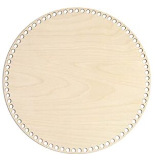 Premium Baltic birch plywood large Round 12" x 5 pcs Wooden Basket Bottoms set, solid wooden base for DIY