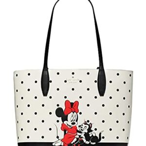 Kate Spade x Disney Minnie Mouse Large Reversible Leather Tote Purse(White Multi)