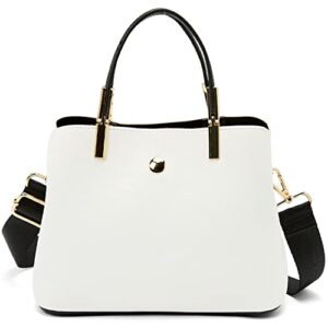 like dreams fashion women hobo fashion satchel handbag vegan leather top handle bucket crossbody purse (white)