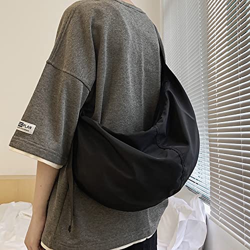 GAI Hobo Crossbody Bags For Women Hipster Hippie Bag Boho Sling Crossbody Bag Dumpling Bag Unisex (Black)