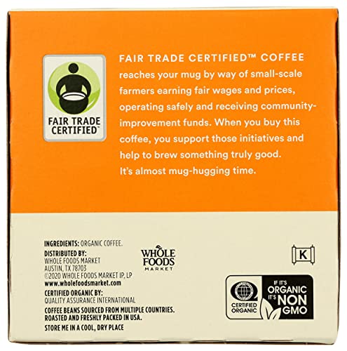 365 by Whole Foods Market, Coffee Breakfast Blend City Roast Pods Organic 12 Count, 4.6 Ounce (Packaging May Vary)