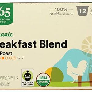 365 by Whole Foods Market, Coffee Breakfast Blend City Roast Pods Organic 12 Count, 4.6 Ounce (Packaging May Vary)