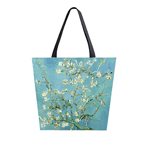 Cekell Vincent Van Gogh Canvas Art Tote Bag ， Large Women Shoulder Bag Handbag ，Shopping Tote Bag ，Reusable