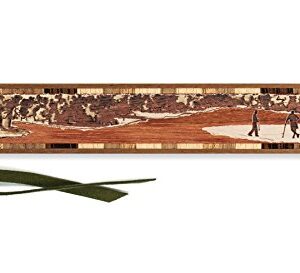 Golfers on The Green Engraved Wooden Bookmark with Suede Tassel - Also Available with Personalization - Made in The USA