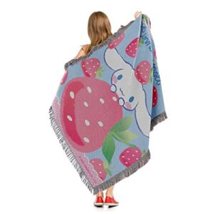 Northwest Woven Tapestry Throw Blanket, 48" x 60", Cinnamoroll Strawberry Surprise