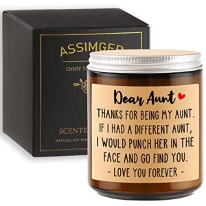 Aunt Gifts, Best Aunt Ever Gifts, Aunt Gifts from Niece/Nephew, Mothers Day Gifts for Aunt, Aunt Birthday Gift, Funny Thanksgiving Christmas Gifts for Aunt Aunty Auntie - Lavender Scented Candles