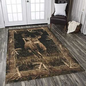 hunting rug deer hunting rug bear rug fishing rug rustic carpet cabin rug for living room bedroom home decor 3×5 4×5 5×8 ft – youhome décor 86