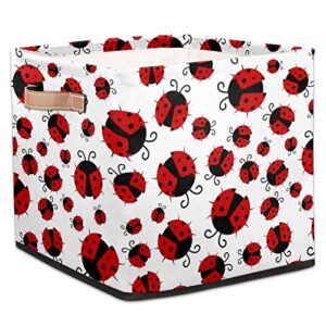 animal ladybugs storage cube basket 13×13 foldable storage organizer container with handle for shelves closet bedroom home decor