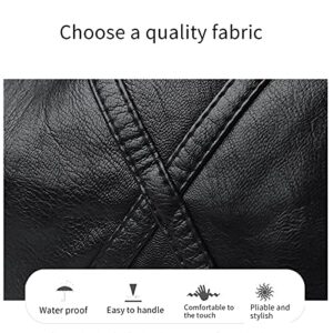 SENYUNI Ladies Handbags Soft PU Leather Crossbody Bags for Women Multi Pocket Waterproof Hobo Shoulder Bags Travel Tote Bag Messenger Purse (Black)