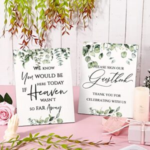 4 Pcs Wedding Sign for Ceremony and Reception in Loving Memory Wedding Sign We Know You Would Be Here Heaven Wedding Sign Wood Wedding Decor Wedding Memorial Table Sign Wedding Reception Sign for Gift