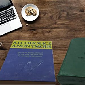 Green AA Bookcover with Big Book of Alcoholics Anonymous Included You Get Both