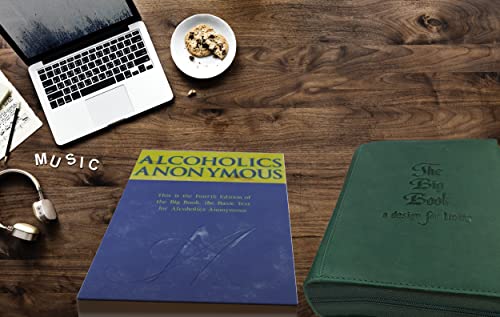 Green AA Bookcover with Big Book of Alcoholics Anonymous Included You Get Both