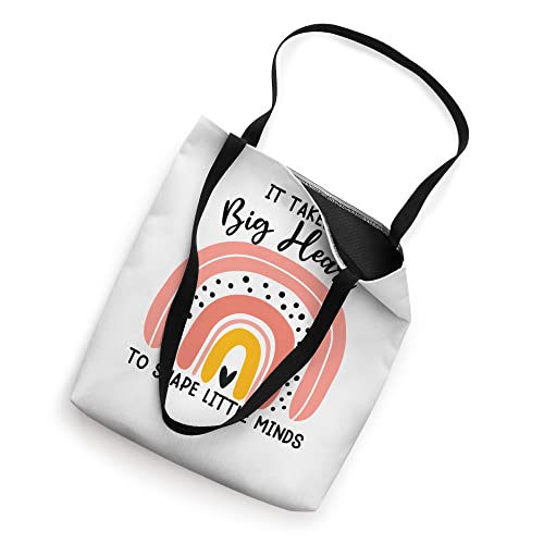 Jy2E Rainbow It Takes A Big Heart To Shape Little Minds Tote Bag