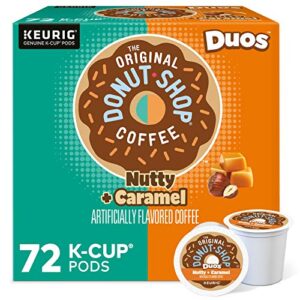 the original donut shop nutty caramel, single-serve keurig k-cup pods, flavored light roast coffee, 72 count