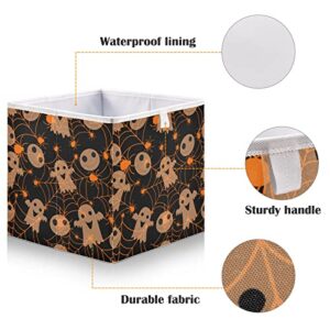 Kigai Collapsible Storage Baskets Halloween Spooky Spider Web Rectangular Storage Bins Baskets for Organizing Fabric Collapsible Storage Organizer for Bedroom Home Decor