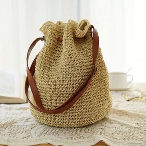 Women's Straw Backpack Shoulders Bag Casual Hobo Woven Bag Beach Backpack Top Handle Summer Beach Backpack