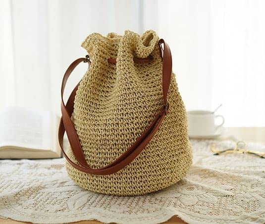 Women's Straw Backpack Shoulders Bag Casual Hobo Woven Bag Beach Backpack Top Handle Summer Beach Backpack