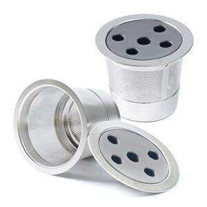 stainless steel reusable k cup for keurig k supreme & k supreme plus, benfuchen refillable k-cups five holes reusable steel coffee filter pods for k eurig k supreme plus coffee maker, 2 pack