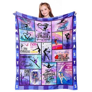 mosslink gymnastics lovers blanket gymnast gifts for girls kids teens women adult birthday gifts for gymnast ultra soft flannel fleece warm cozy lightweight throw blankets for home bed sofa 60″x 50″