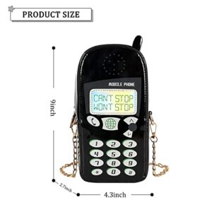 KUANG! Women Cute Digital Mobile Phone Shaped Shoulder Bag Funny Crossbody Bag Pu Messenger Chain Purse for Girls