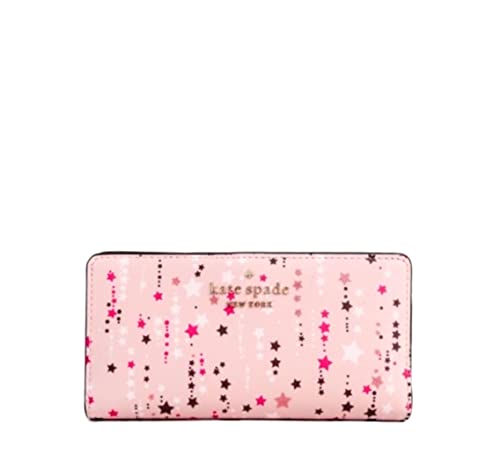 Kate Spade Staci Twinkle Printed Large Slim Bifold Wallet in Pink Multi