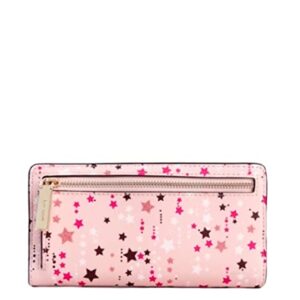 Kate Spade Staci Twinkle Printed Large Slim Bifold Wallet in Pink Multi