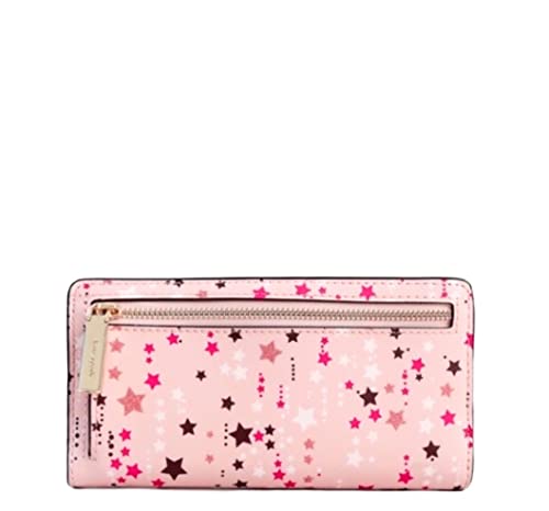 Kate Spade Staci Twinkle Printed Large Slim Bifold Wallet in Pink Multi