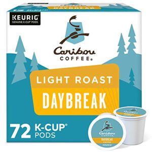 caribou coffee daybreak morning blend, single-serve keurig k-cup pods, light roast coffee, 72 count