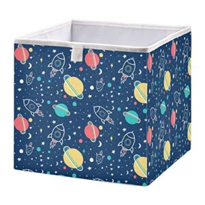 kigai collapsible storage baskets outer space pattern cube storage bins baskets for organizing fabric collapsible storage organizer for bedroom home decor