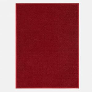 Ottomanson Ottohome Collection Non-Slip Rubberback Modern Solid Design 2x3 Indoor Area Rug/Entryway Mat, 2'3" x 3', Red