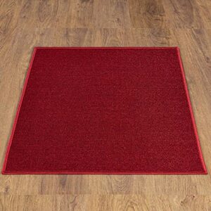 Ottomanson Ottohome Collection Non-Slip Rubberback Modern Solid Design 2x3 Indoor Area Rug/Entryway Mat, 2'3" x 3', Red