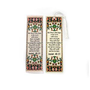 fabric bible bookmark with bonus tassel bookmark – isaiah 40:31: those who hope in the lord bible book markers – christian bookmarks for women & men – religious bookmarks – christian gifts for women