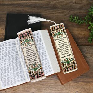 Fabric Bible Bookmark with Bonus Tassel Bookmark - Isaiah 40:31: Those Who Hope in The Lord Bible Book Markers - Christian Bookmarks for Women & Men - Religious Bookmarks - Christian Gifts for Women