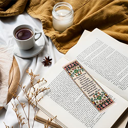 Fabric Bible Bookmark with Bonus Tassel Bookmark - Isaiah 40:31: Those Who Hope in The Lord Bible Book Markers - Christian Bookmarks for Women & Men - Religious Bookmarks - Christian Gifts for Women