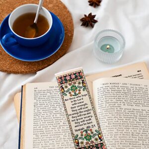 Fabric Bible Bookmark with Bonus Tassel Bookmark - Isaiah 40:31: Those Who Hope in The Lord Bible Book Markers - Christian Bookmarks for Women & Men - Religious Bookmarks - Christian Gifts for Women