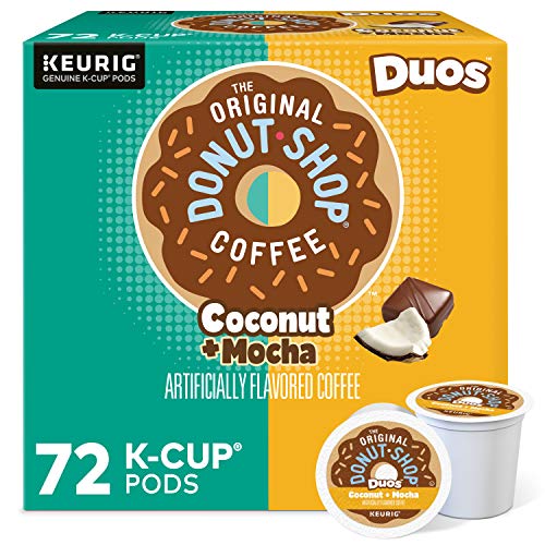 The Original Donut Shop Coconut Mocha, Single-Serve Keurig K-Cup Pods, Flavored Medium Roast Coffee, 12 Count (Pack of 6)