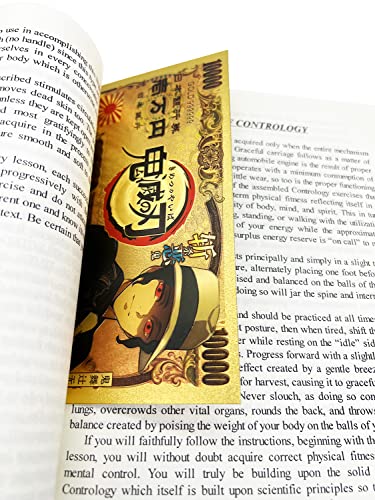 YJacuing Anime Demon Slayer: Kimetsu no Yaiba Gold Coated Banknote, Limited Edition Collectible Bill Bookmark (6 PCS Collection)