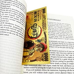 YJacuing Anime Demon Slayer: Kimetsu no Yaiba Gold Coated Banknote, Limited Edition Collectible Bill Bookmark (6 PCS Collection)