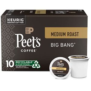 peet’s coffee, medium roast k-cup pods for keurig brewers – big bang 10 count (1 box of 10 k-cup pods) packaging may vary
