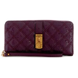 GUESS Gaia Large Zip Around Wallet, Plum