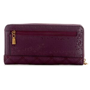 GUESS Gaia Large Zip Around Wallet, Plum