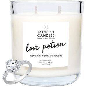 jackpot candles love potion candle with ring inside (surprise jewelry valued at 15 to 5,000 dollars) ring size 5