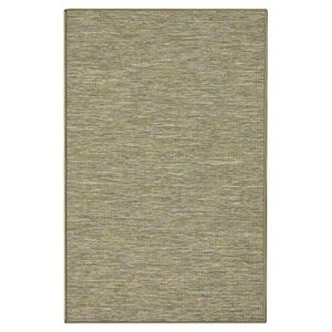 Ottomanson Machine Washable Tonal Design Jute Back 2x3 Reversible Indoor/Outdoor Area Rug for Patio, Living Room, Bedroom, Office, Dining Room, 2' x 3', Green