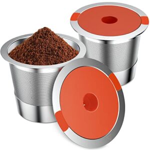 reusable k cups for keurig | keurig reusable coffee pods compatible with 1.0 and 2.0 keurig single cup coffee maker stainless steel k cup,bpa free(2 pack)