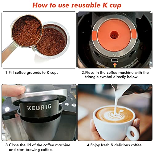Reusable K Cups For Keurig | keurig reusable coffee pods Compatible with 1.0 and 2.0 Keurig Single Cup Coffee Maker Stainless Steel K Cup,BPA Free(2 pack)