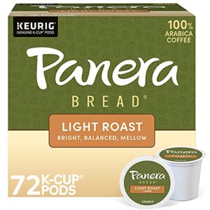 panera bread light roast, keurig single serve coffee k-cup pods, 12 count (pack of 6)