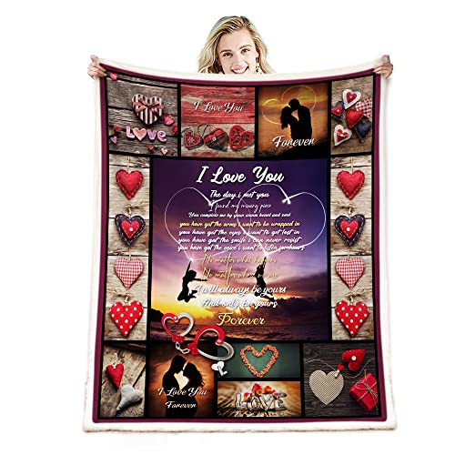 Onecmore Gifts for Wife Valentines Day Throw Blanket Gifts for Girlfriend,Anniversary Romantic Gifts for Her, Christmas Birthday Wife Gifts Girlfriend Gifts,to My Wife Gifts from Husband-Boyfriend